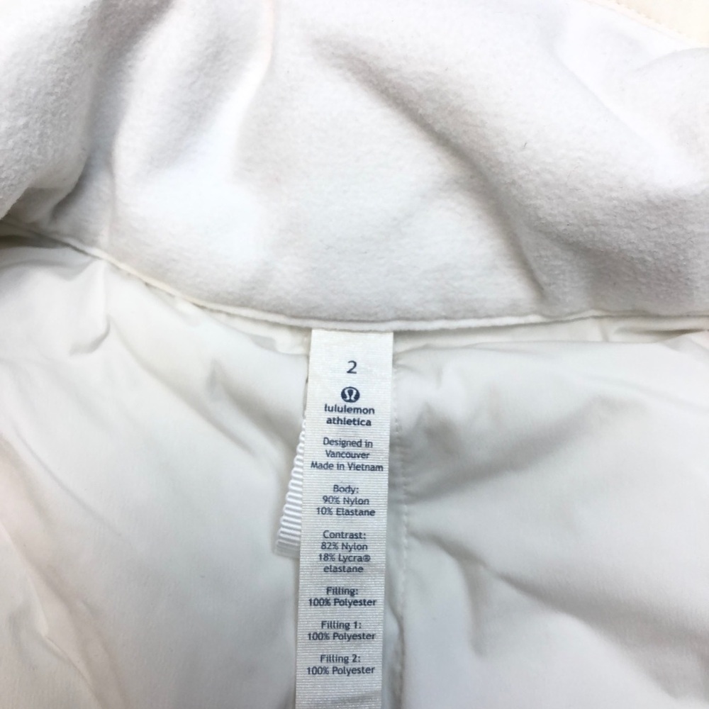 Lululemon Run For Cold PrimaLoft Insulated Athletic Vest - White - Size 2 - Picture 6 of 8